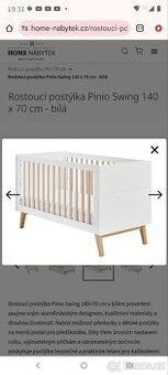 Rostoucí postýlka Pinio Swing 140x70