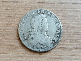 Stříbro 1/6 Ecu 1721 král Ludvík XV. stříbrná mince Francie