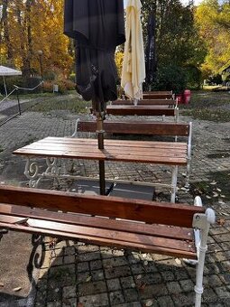 Set lavice a stolu litina