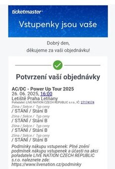 Prodej lístku na AC/DC - Power Up Tour 2025