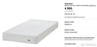 2x matrace 80x200 IKEA