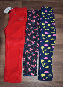 3x Dívčí legíny, kalhoty vel.104 NOVÉ