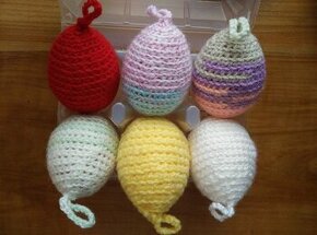 6x ručně obháčkované vejce - háčkování, hand made Velikonoce