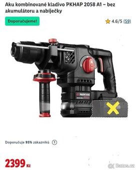 Aku vrtací kladivo Parkside