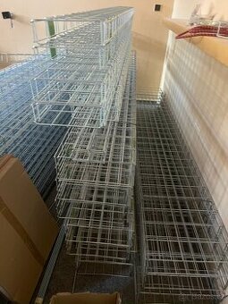 Drátěné žlaby 2,5 m + příslušenství – nové, nepoužité