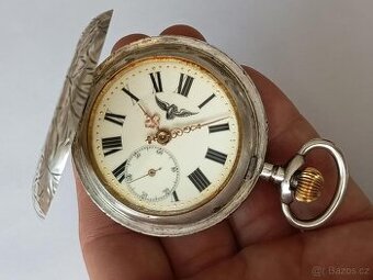 SYSTEME ROSKOPF nádražní celostříbrné tříplášťové pánské pěk