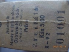 Staré vlakové jízdenky (chybotisk)