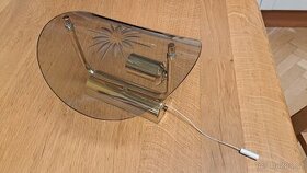 2× mosazná lampa nástěnná se skleněným stinitkem