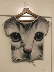 krásné tričko s kočičkou vel. 158