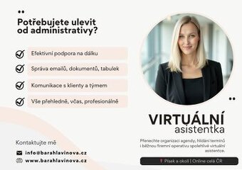 Spolehlivá virtuální asistentka – celá ČR / online