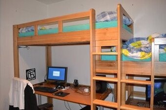 Vyvýšená zakázková 2 postel s prostorem dole,NADSTAVBA,masiv