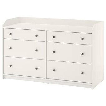 IKEA HAUGA – bílá komoda se 6 zásuvkami – TOP STAV