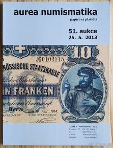 Aukční katalog Aurea 51., papírová platidla
