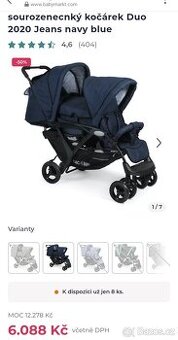 Sourozenecký kočárek Duo 2020 jeans navy blue