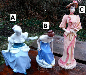 Sošky, figurky, dekorace, různé druhy: dívka, kočky aj.
