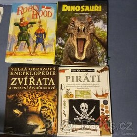 3 knihy  Zvířata, Dinosauři, Robin Hood