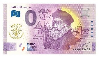 0 EuroSouvenir Euro bankovka JAN HUS zlatý přítisk