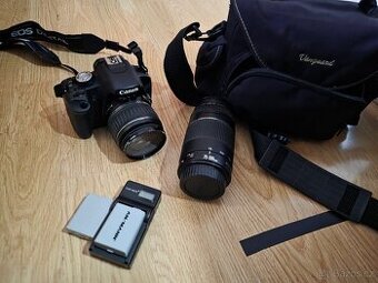 CANON EOS 500D s dvouma objektivama a dvouma baterkama