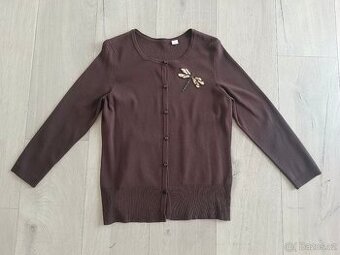 Hnědý dámský svetřík - S vel.