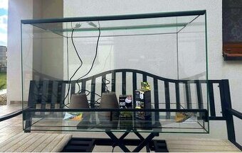 Vybavené 100x40x40cm terárium nové , polyuretanové pozadí,2x