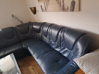 kožená rohová sedačka