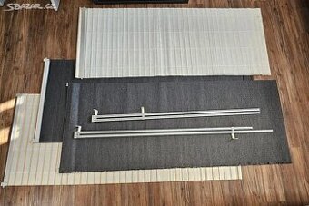 Panelový závěs šedá hnědá krémová Ikea okna o šířce 174 cm,