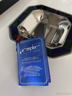 Zepter miska/popelník - Benátské sklo MURANO,ocel