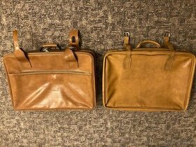2 cestovní kufry kožené ( nebo koženkové), retro, 60-70 léta