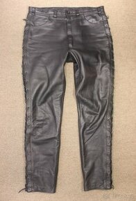 Pánské kožené šněrovací moto kalhoty W34 L32 o912 - 1