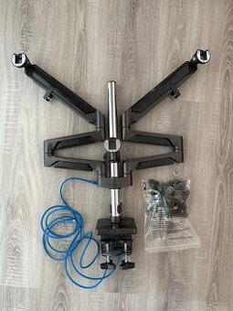 Rameno na monitory AlzaErgo Arm T130B Premium USB vesmírně č