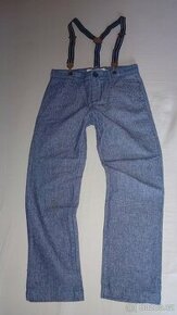 Frajerské teplejší kalhoty s kšandama zn H&M vel.116