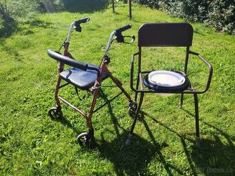 Chodítko a toaletní křeslo.