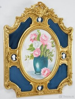 Zámecký obraz - Zátiší - olej na desce