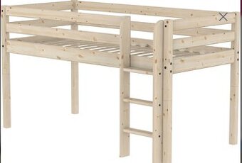 Vyvýšená patrová dětská postel masív borovice