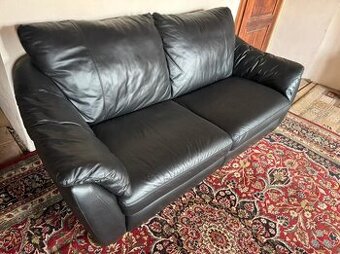 Černá kožená sedačka,5843 - 1