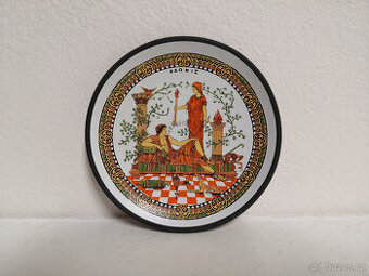 Nastenny ručne maľovaný keramický tanier vyrobený v Grecku