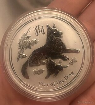 Stříbrná mince 10 Oz, Year of the Dog, Rok Psa, 2018
