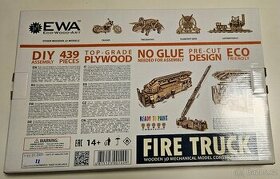 EWA Hasičský vůz - mechanické dřevěné puzzle 3D - 1
