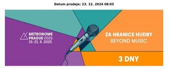 Metronome festival Praha 3 denní vstupenka