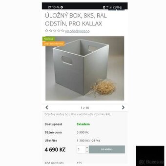 8kusů-boxy dřevěné (pro Ikea kallaxy) 33×33x37cm