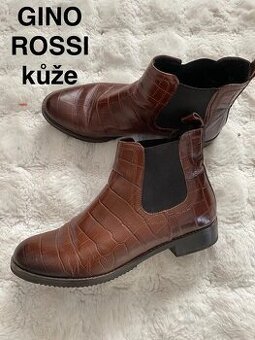 Gino rossi kozene cerne hnede kotnikove boty 38