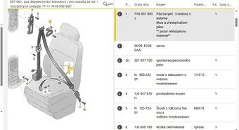 Volkswagen Transportér T5 Bezpečnostní pas řidiče 7H0857805J
