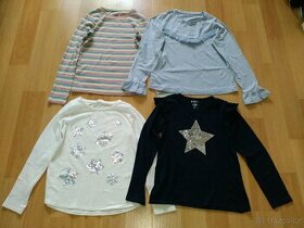 Trička s dl. rukávem vel 134, 140, 146