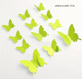 3D samolepky motýlů - zelené sady - 1