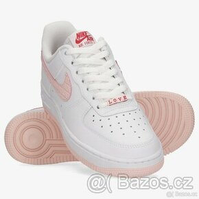 Značkové kožené boty Nike AIR FORCE 1 White Pink - 1