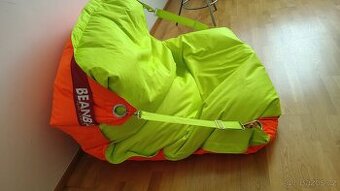 Sedací vak 189x140 duo fluo orange - fluo limet