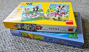 2x puzzle Krtecek a Medvidek Pu