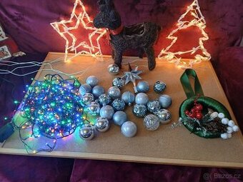 Vánoční ozdoby osvětlení Sob svítící vločka a stromek