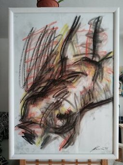 obraz TORZO DÁMA, akt, pastel, Antonín Kroča 2008