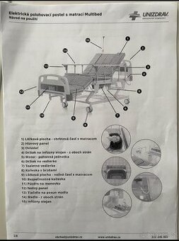 Elektrická polohovací postel s matrací a vanou - 1